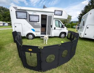 Faltbares Hundefreigehege / Hundegitter – Sicherer Freilauf für Camping & Garten